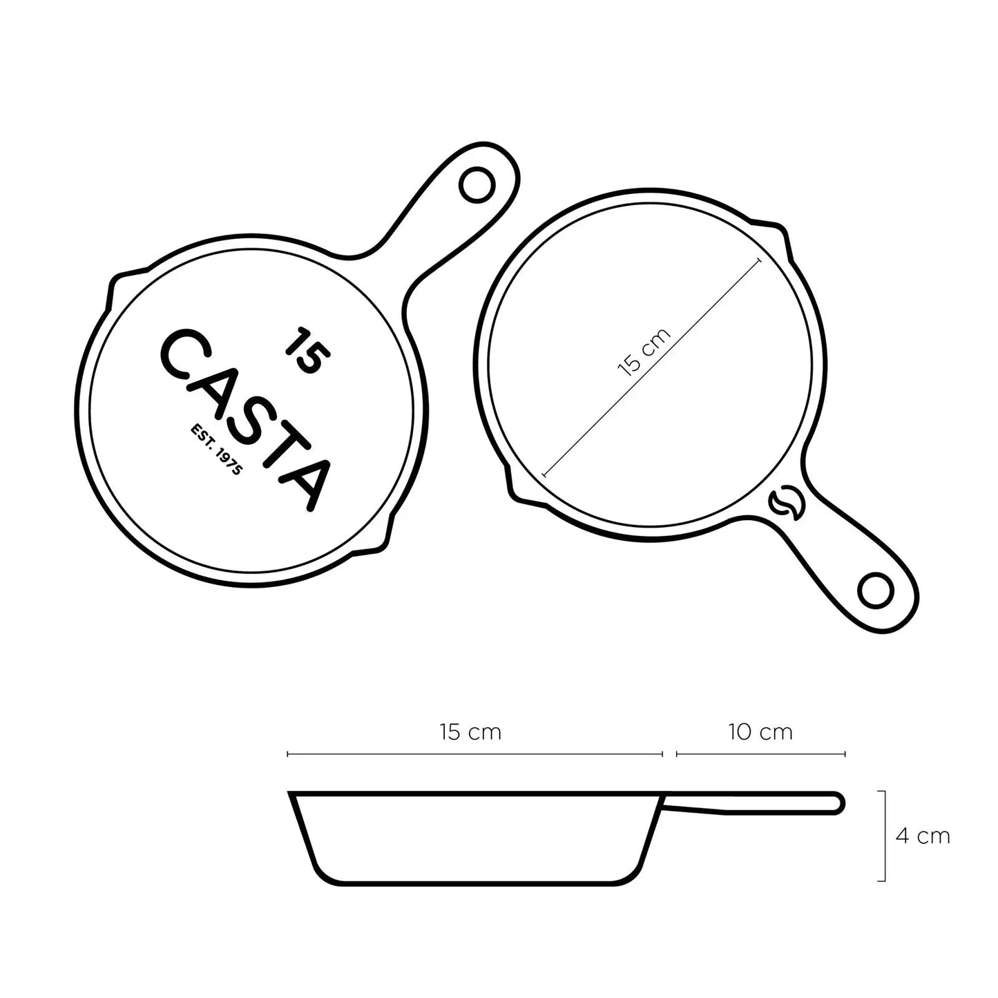 CASTA Skillet 15 cm Cast Iron - Casta