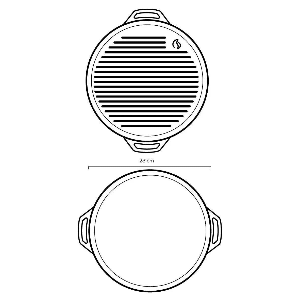 Double - Sided Round Grill 30 cm - Casta